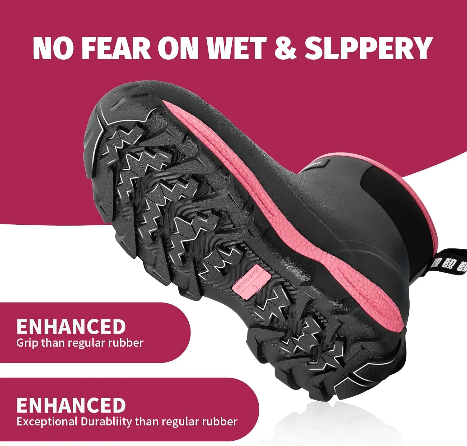 WOVENPAK Ankle Boots for Women, Rubber Rain Boots Waterproof Women, Ankle Garden Mud Boots Shoes, Rubber Boots for Women Insulated Lightweight Short Boots for Outdoor, Garden, Yard Work, Size 6-11
