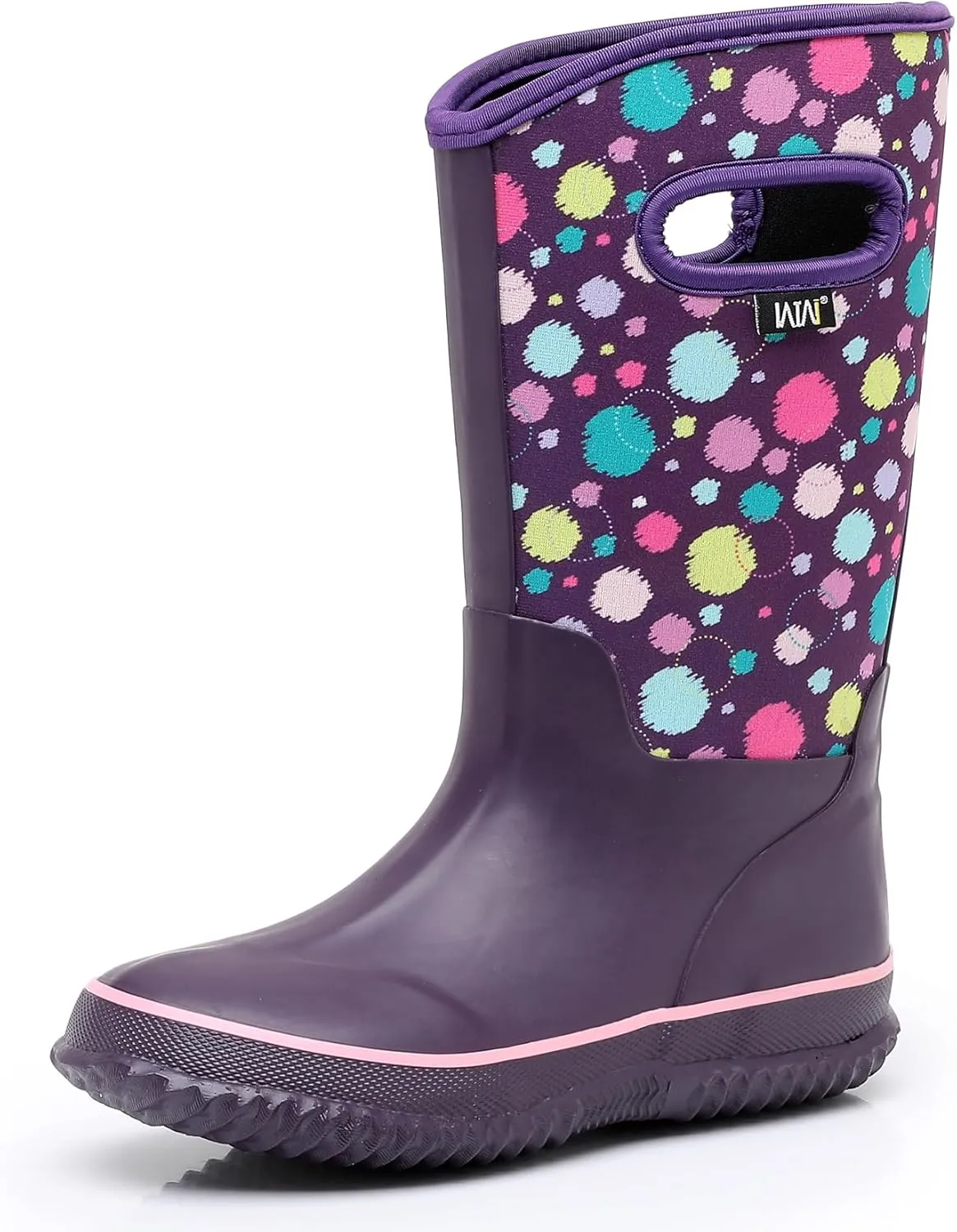WTW Kids Rubber Rain Boots - Neoprene Insulated 100% Waterproof Mid Calf Mud Boots for Boys and Girls Winter Snow Boots