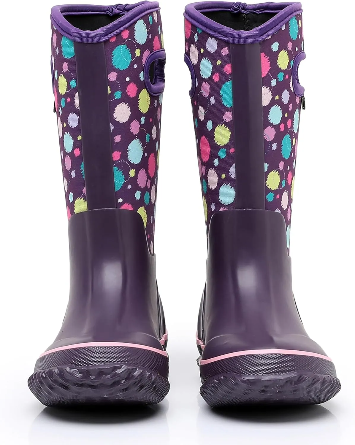 WTW Kids Rubber Rain Boots - Neoprene Insulated 100% Waterproof Mid Calf Mud Boots for Boys and Girls Winter Snow Boots