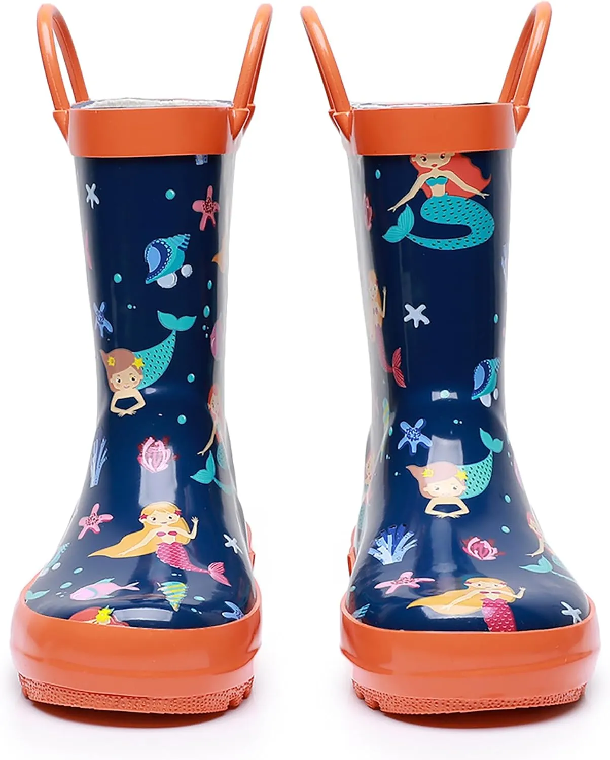 WTW Toddler and Kids Rain Boots Unisex-Child Waterproof Rubber Rain Boots with Easy-On Handles in Fun Patterns for Girls and Boys (Toddler/Little Kid/Big Kid)