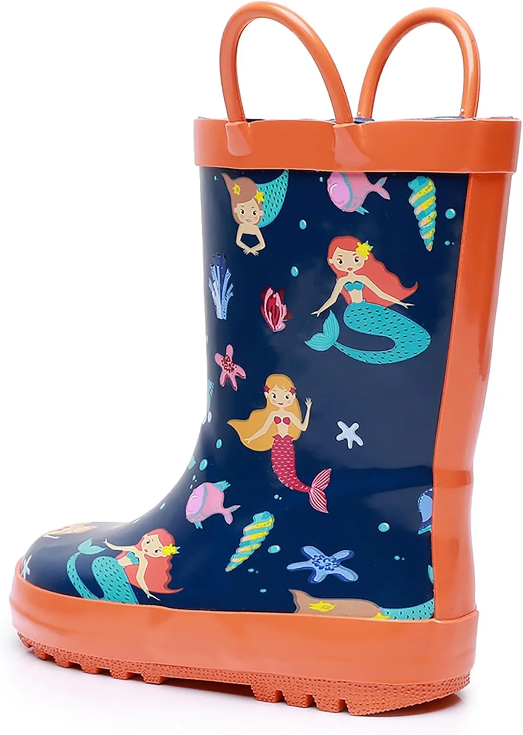 WTW Toddler and Kids Rain Boots Unisex-Child Waterproof Rubber Rain Boots with Easy-On Handles in Fun Patterns for Girls and Boys (Toddler/Little Kid/Big Kid)