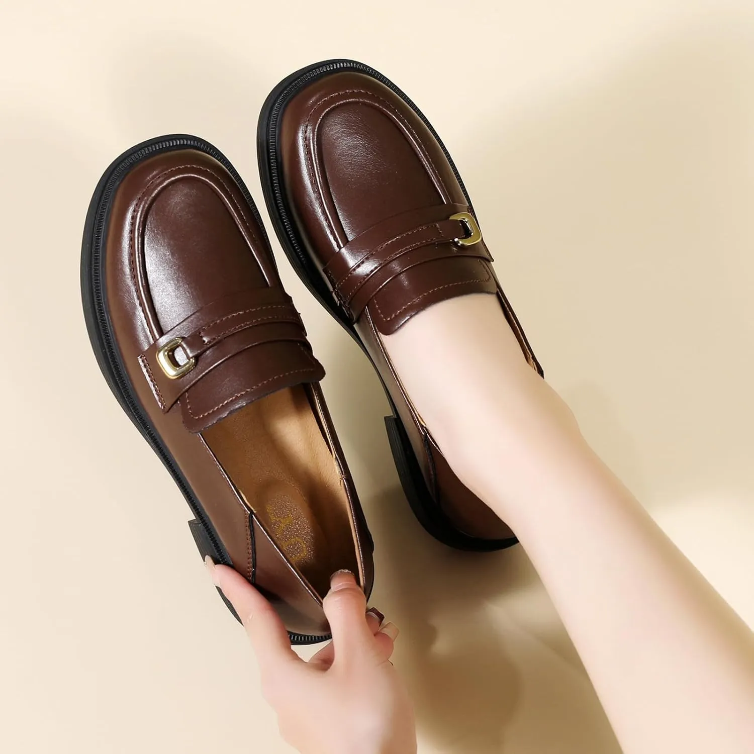 XMM Loafers for Women Penny Women's Loafers & Slip-ons Round Toe Ladies Flats Shoes Comfortable Dressy Office Non Slip Work Business Casual Shoes