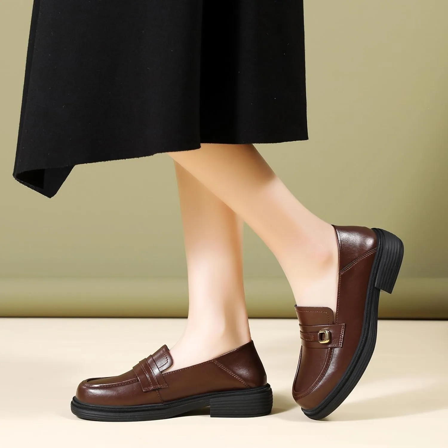 XMM Loafers for Women Penny Women's Loafers & Slip-ons Round Toe Ladies Flats Shoes Comfortable Dressy Office Non Slip Work Business Casual Shoes