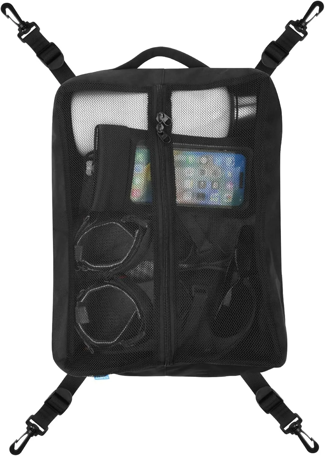 Xxerciz Paddleboard Deck Bag, Mesh Carry Bag Storage Bag Sup Accessories with Handle and 4pcs Hooks, Nylon Paddle Board Accessories Bag for Stand Up Paddle Board