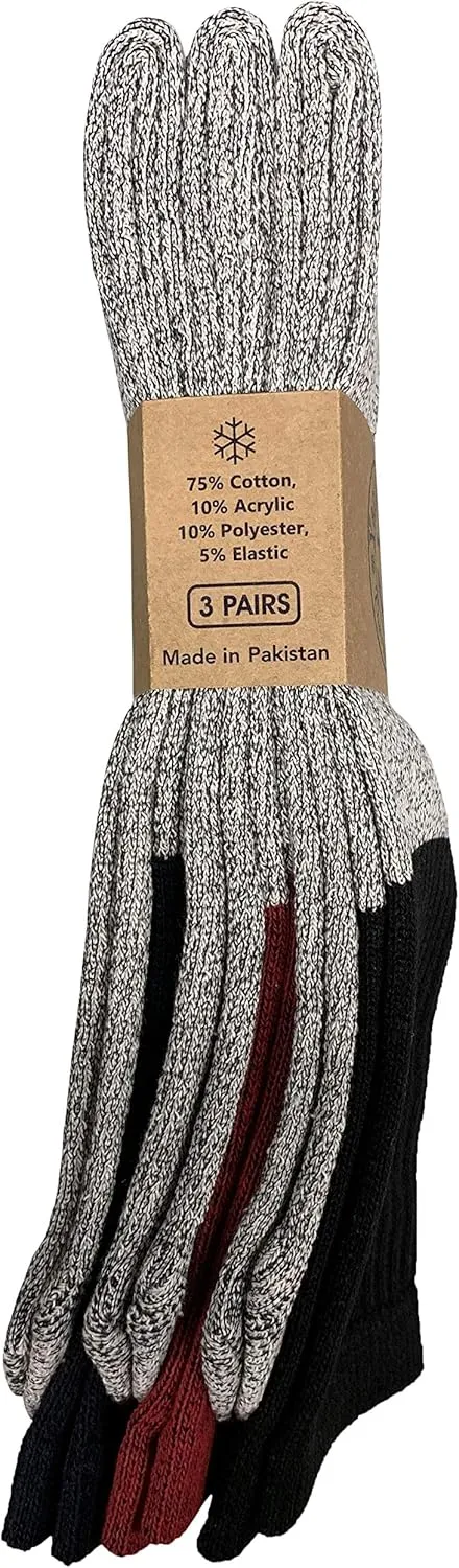 Yacht & Smith Mens Cotton Thermal Tube Socks, Cold Weather Boot Sock Shoe Size 5-10