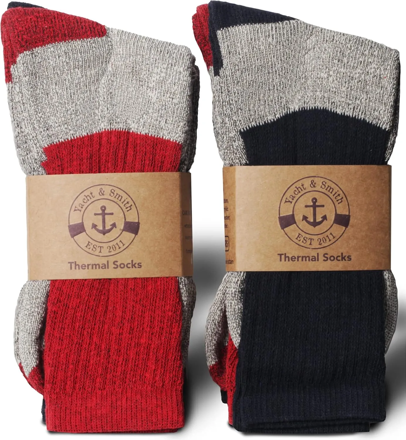Yacht & Smith Womens Cotton Thermal Crew Socks, Cold Weather Boot Sock Bulk