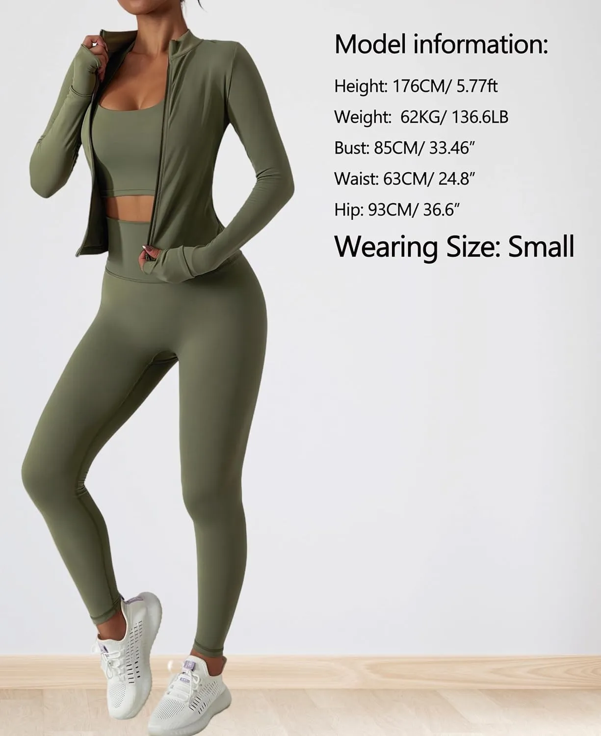 Yknktstc Womens Two Piece Tracksuit Set Long Sleeve Zipper Jacket with Athletic High Waist Leggings Workout Outfit