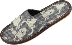 Yuiboo Ash Gray Buffalo Plaids Men Women Spa Slippers Portable Non Slip Sandals for Indoor Bedroom Beach