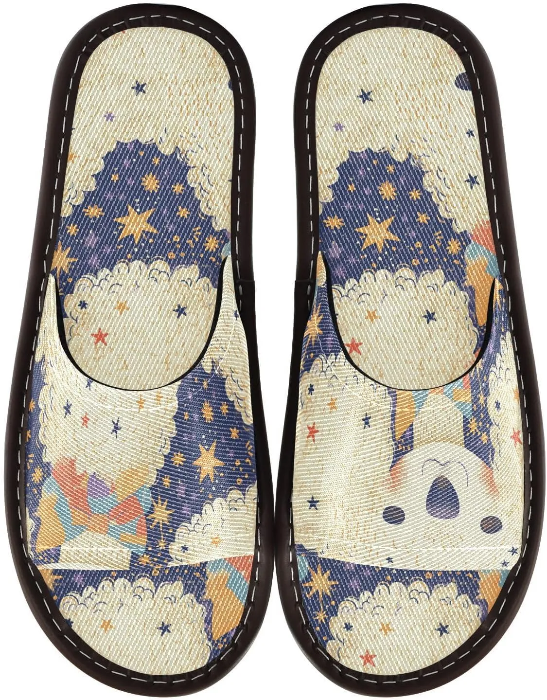 Yuiboo Cartoon Dogs Faces Men Women's Fashion Slippers Portable Anti-slip Sandals for Hotel Indoor Home