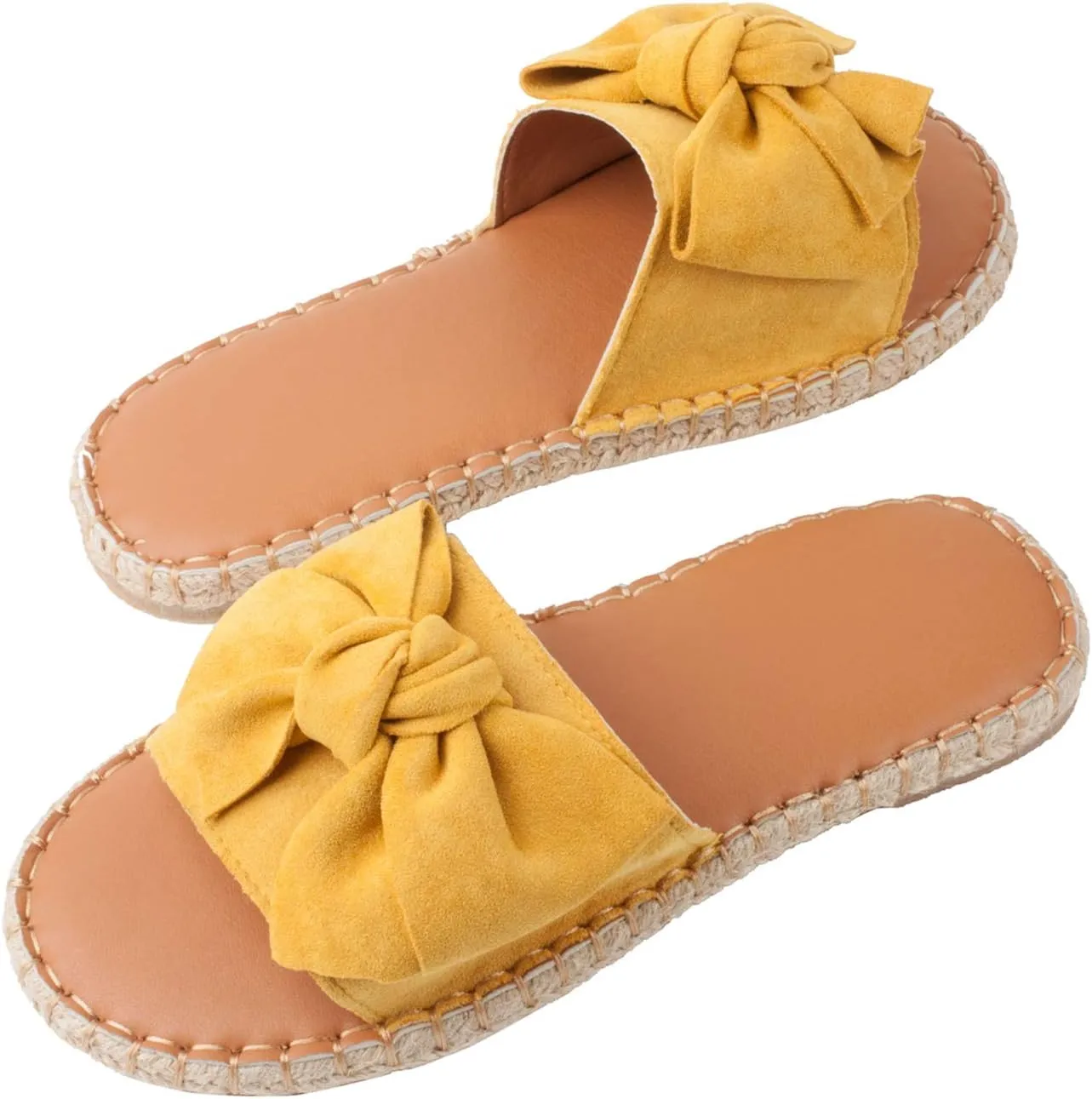 YYW Slides for Women Flat Slide Sandals Slip On Open Toe Sandals Casual Style with Bowknot Ornament for Summer Outdoor Indoor
