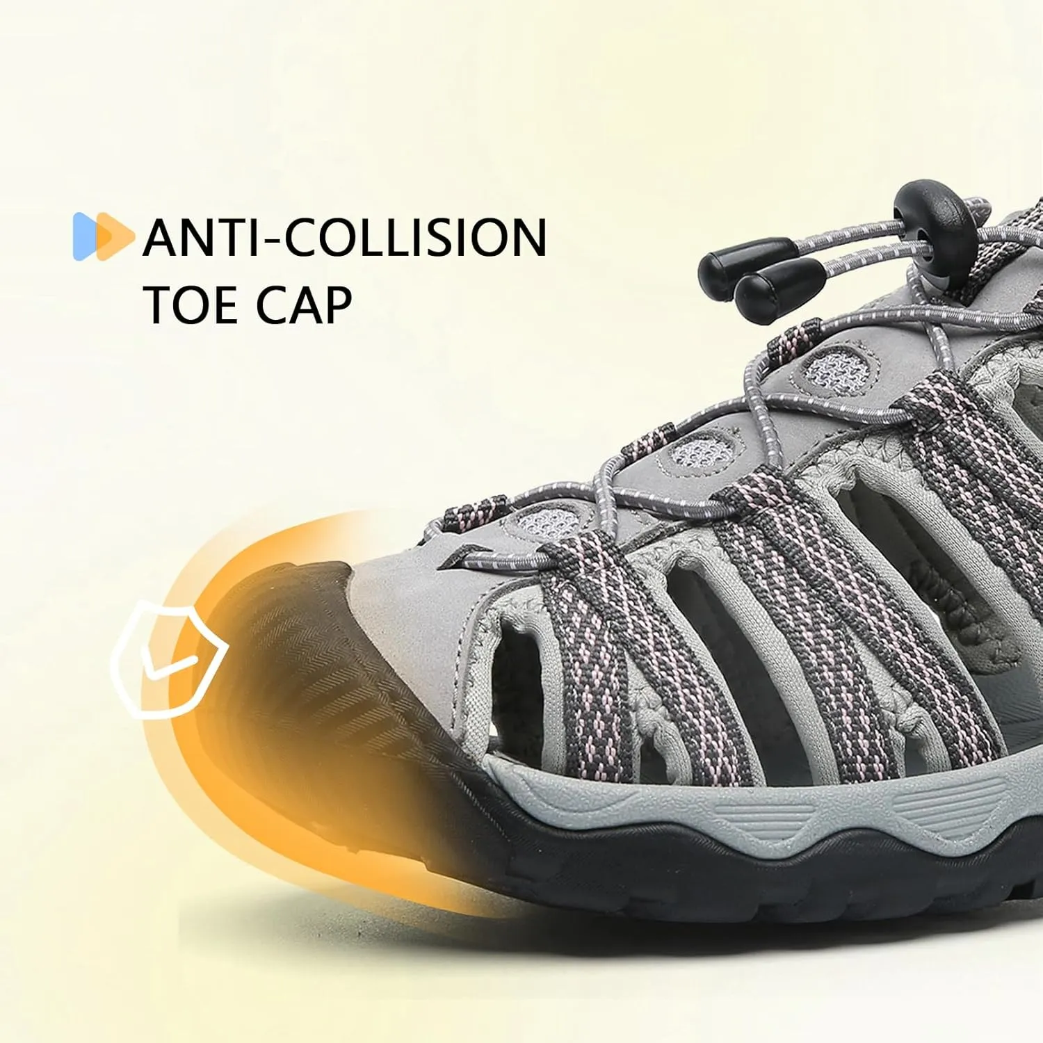 ziitop Womens Hiking Sandals Closed Toe Summer Outdoor Adventurous Beach Sandals Lace Adjustable Double Buckle Water Shoes