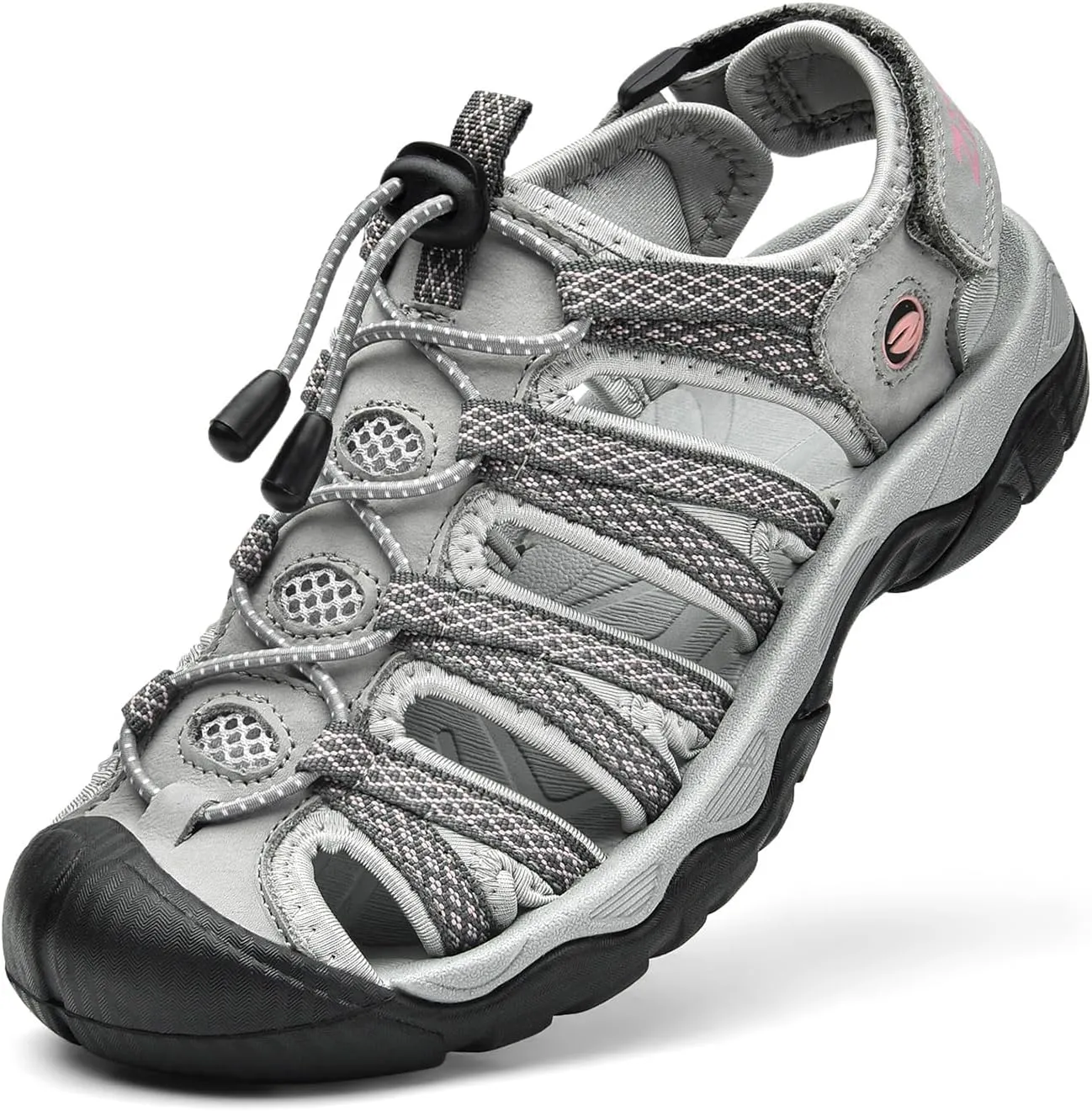ziitop Womens Hiking Sandals Closed Toe Summer Outdoor Adventurous Beach Sandals Lace Adjustable Double Buckle Water Shoes