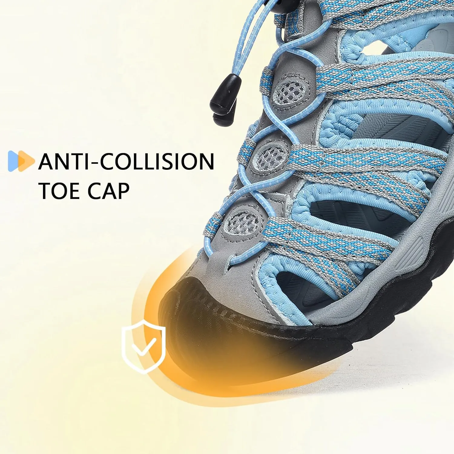 ziitop Womens Hiking Sandals Closed Toe Summer Outdoor Adventurous Beach Sandals Lace Adjustable Double Buckle Water Shoes